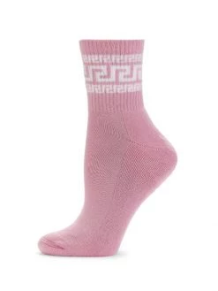 Versace Greek Logo Socks Orchid White -Versace Online Shop unnamed file 289