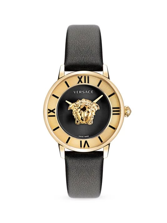 Versace La Medusa Leather Bracelet Watch For Men 1 Versace La Medusa Leather Bracelet Watch For Men