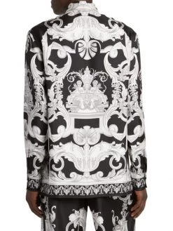 Versace Informal Baroque Print Silk Shirt For Men -Versace Online Shop unnamed file 2899