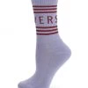 Versace Logo Crew Socks White Black