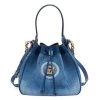 Versace La Medusa Denim Drawstring Bucket Bag
