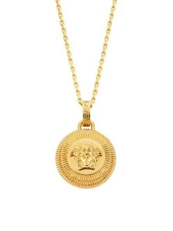 Versace Medusa Biggie Goldtone Pendant Necklace