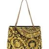 Versace Virtus Barocco-Print Quilted Silk Twill Tote
