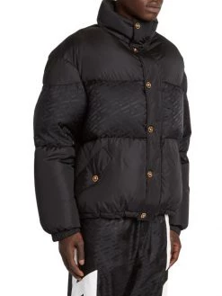 Versace Silver Baroque, Silver & Bluette Greca Down Coat For Men -Versace Online Shop unnamed file 2946