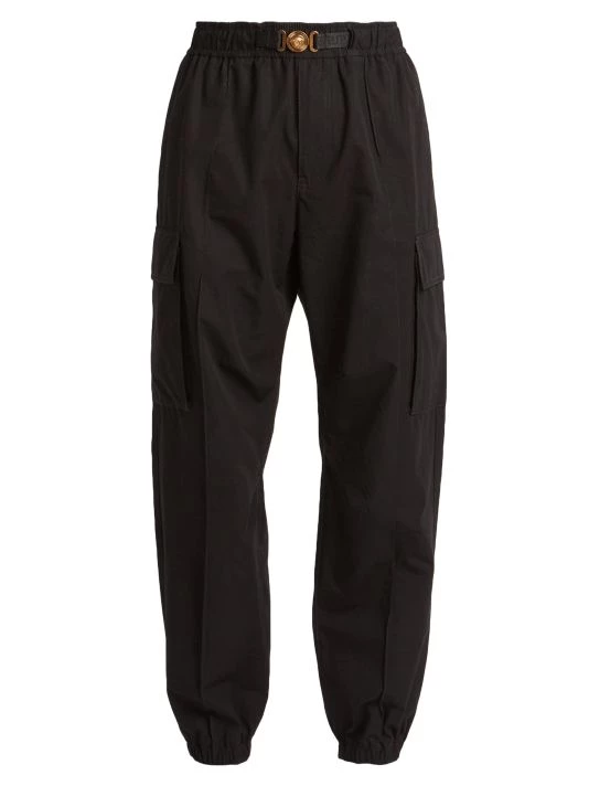 Versace Silver Baroque, Fuchsia And Tawny Informal Cotton Poplin Pants For Men 1 Versace Silver Baroque, Fuchsia And Tawny Informal Cotton Poplin Pants For Men