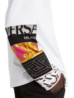 Versace Silver Baroque, Fuchsia And Tawny Long-Sleeve T-Shirt For Men -Versace Online Shop unnamed file 2992