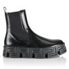Versace Leather Platform Chelsea Boots For Men