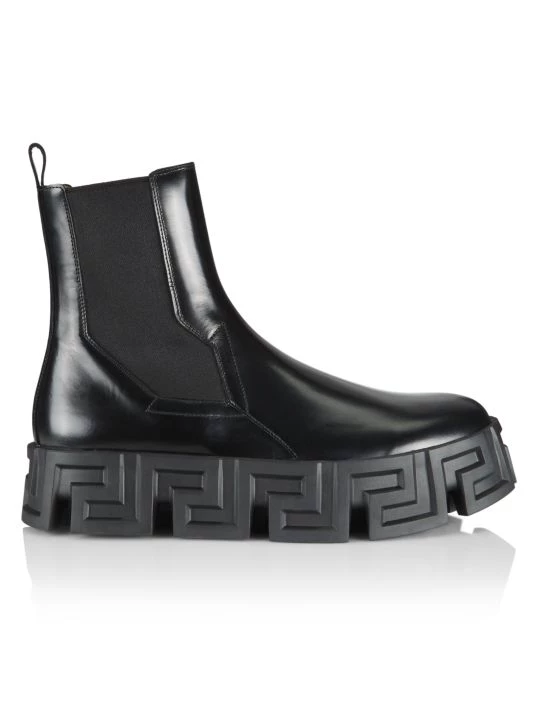 Versace Leather Platform Chelsea Boots For Men 1 Versace Leather Platform Chelsea Boots For Men