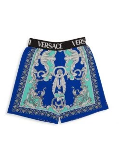 Versace Little Boy's & Boy's Silver Baroque Shorts For Kids