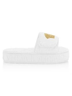 Versace Logo Jacquard Medusa Slippers White -Versace Online Shop unnamed file 3063
