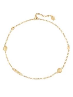 Versace Greca Goldtone Station Necklace