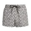 Versace Nylon Monogram Swim Trunks For Men White Black