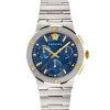Versace Greca Logo Stainless Steel Chronograph Bracelet Watch For Men