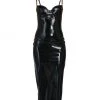 Versace Latex Body-Con Midi-Dress