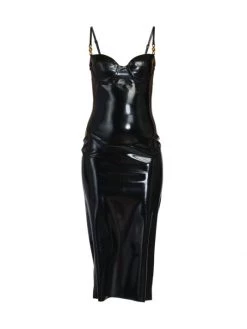 Versace Latex Body-Con Midi-Dress