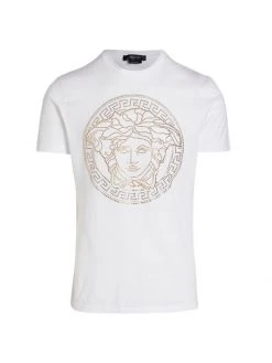 Versace Medusa Embellished T-Shirt For Men