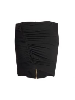 Versace Asymmetric Ruched Georgette Top