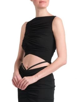 Versace Asymmetric Ruched Georgette Top -Versace Online Shop unnamed file 3251