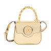 Versace Mini La Medusa Metallic Leather Top Handle Bag