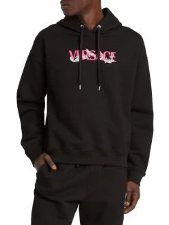 Versace Silver Baroque, Silver And Bluette Logo Sweatshirt For Men -Versace Online Shop unnamed file 3296