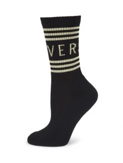 Versace Logo Crew Socks White Black -Versace Online Shop unnamed file 33
