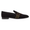 Versace Embroidered Velvet Loafers For Men