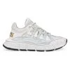 Versace Trigreca Lace-Up Sneakers For Men White Black