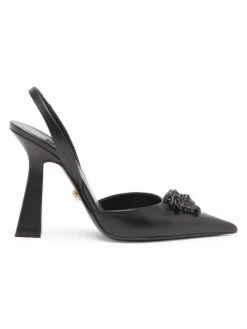 Versace La Medusa Leather Slingback Pumps