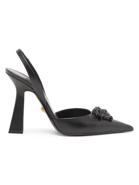 Versace La Medusa Leather Slingback Pumps 1 Versace La Medusa Leather Slingback Pumps
