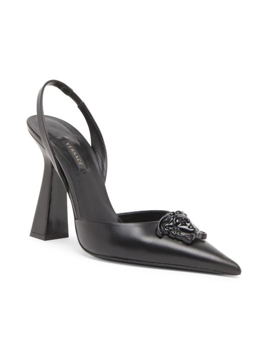 Versace La Medusa Leather Slingback Pumps 2 Versace La Medusa Leather Slingback Pumps - Image 2