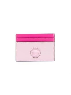 Versace La Medusa Colorblock Leather Card Case Baby Pink
