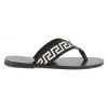 Versace Nastro Leather Thong Sandals For Men Nero Oro