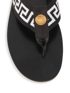 Versace Nastro Leather Thong Sandals For Men Nero Oro -Versace Online Shop unnamed file 3441