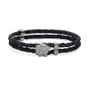 Versace Medusa Braided Leather Bracelet For Men