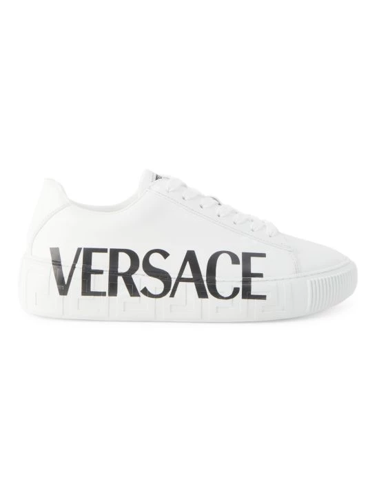Versace La Greca Logo Leather Sneakers 1 Versace La Greca Logo Leather Sneakers