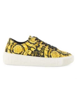 Versace La Greca Barocco-Print Canvas Sneakers