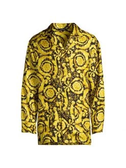 Versace Baroque Silk Pajama Top For Men