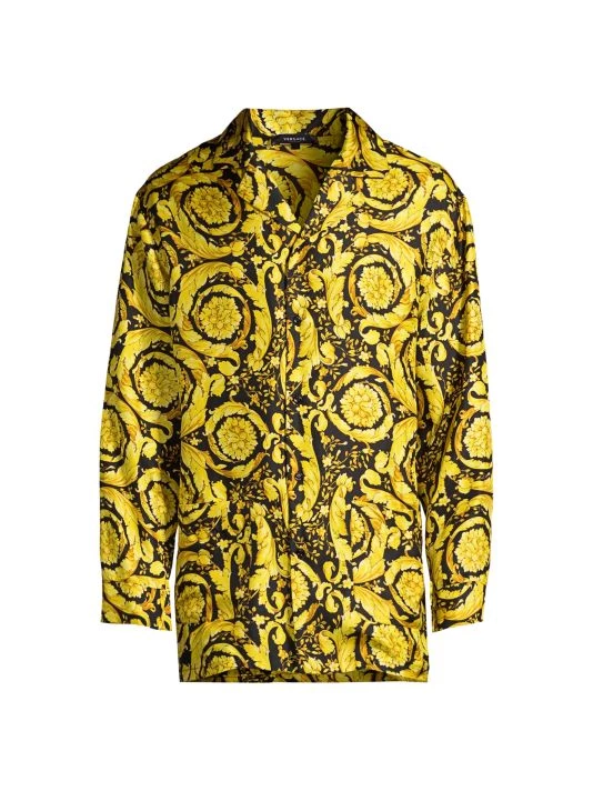 Versace Baroque Silk Pajama Top For Men 1 Versace Baroque Silk Pajama Top For Men