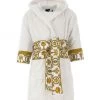 Versace Little Kid's & Kid's Decorative Trim Cotton Robe Black