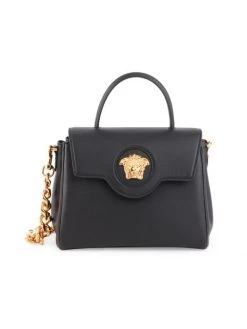 Versace Medium La Medusa Leather Top Handle Bag