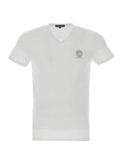 Versace V-Neck Logo T-Shirt For Men White