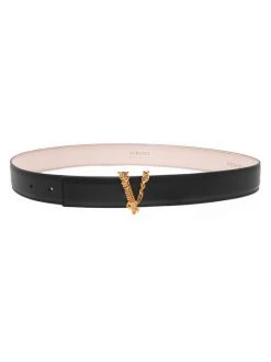 Versace Virtus Leather Belt Black -Versace Online Shop unnamed file 3610
