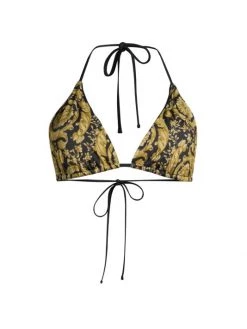 Versace Printed Triangle Bikini Top