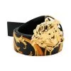 Versace Medusa Heritage Baroque-Print Reversible Leather Belt For Men