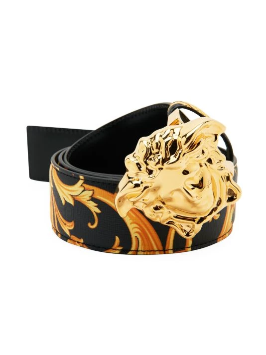Versace Medusa Heritage Baroque-Print Reversible Leather Belt For Men 1 Versace Medusa Heritage Baroque-Print Reversible Leather Belt For Men
