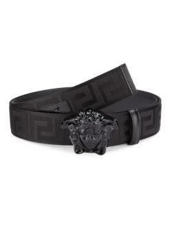Versace Medusa Buckle Printed Nylon Belt For Men Nero Palladio -Versace Online Shop unnamed file 3667