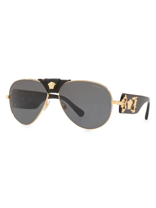 Versace 62MM Goldtone Aviator Sunglasses 2 Versace 62MM Goldtone Aviator Sunglasses - Image 2