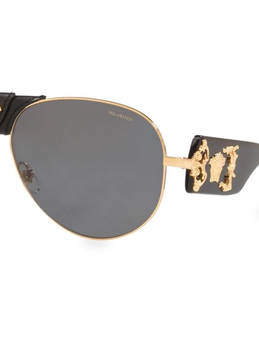 Versace 62MM Goldtone Aviator Sunglasses 5 Versace 62MM Goldtone Aviator Sunglasses - Image 5