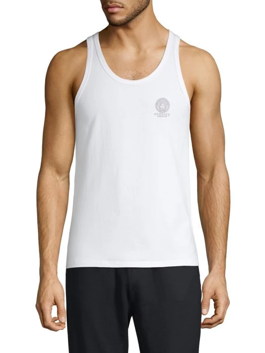 Versace Logo Graphic Tank Top For Men Optical White 3 Versace Logo Graphic Tank Top For Men Optical White - Image 3