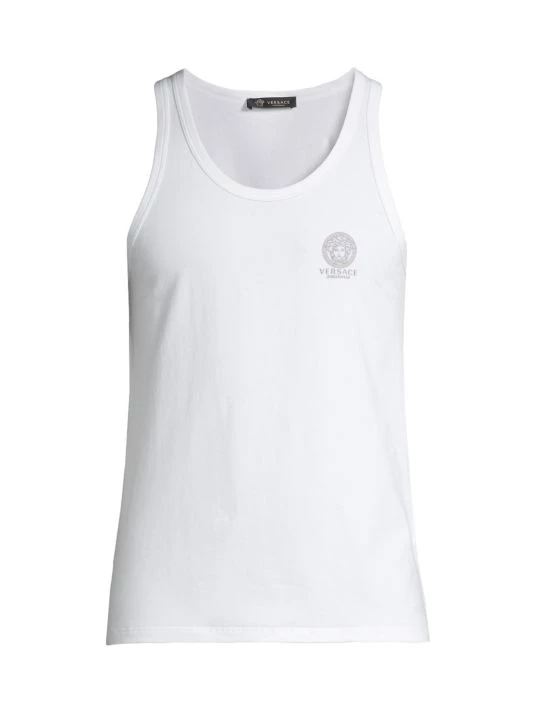 Versace Logo Graphic Tank Top For Men Optical White 7 Versace Logo Graphic Tank Top For Men Optical White - Image 7